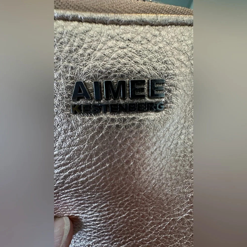 Aimee Kestenberg Just Saying Rose Gold Metallic Leather Crossbody Phone Bag